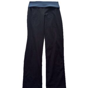 The Girls black with blue fold over waistband yoga pants